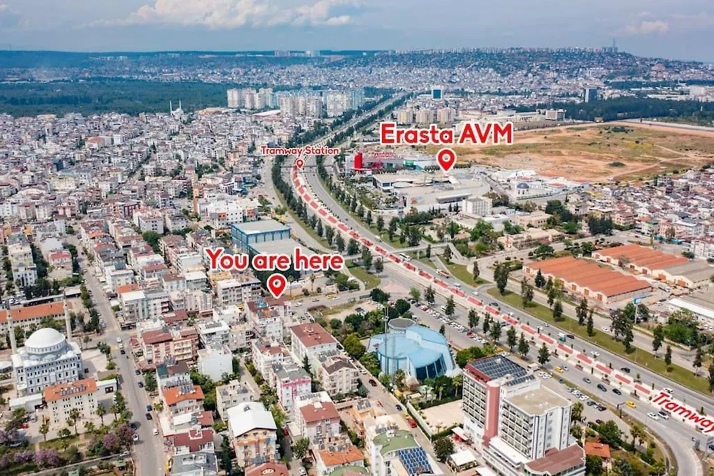 Erasta Avm 2Dk Konyaalti Plaji 3Km Genis Daire'16' Antalya 0*,  Turecko